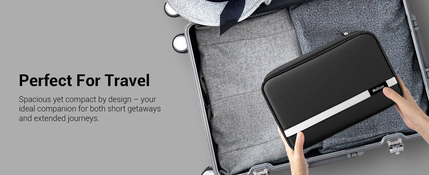 Чоловіча/жіноча косметичка Maliton для подорожей з 4 відділеннями (водостійка, компактна)