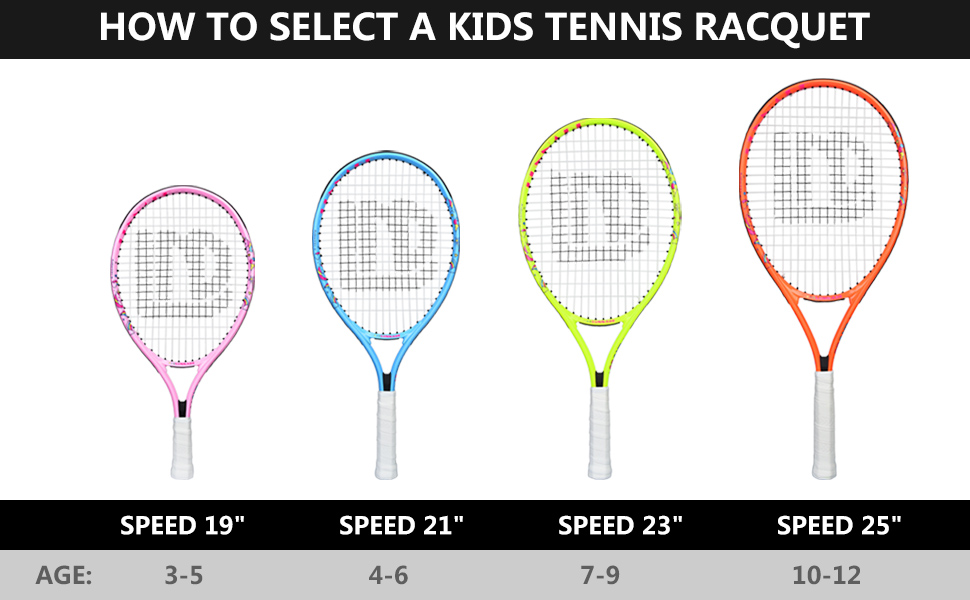 Lunnade Junior Tennis Racket Set - Youth Tennis Racket for Boys & Girls Ages 3-12 with Cover - 21 Inch