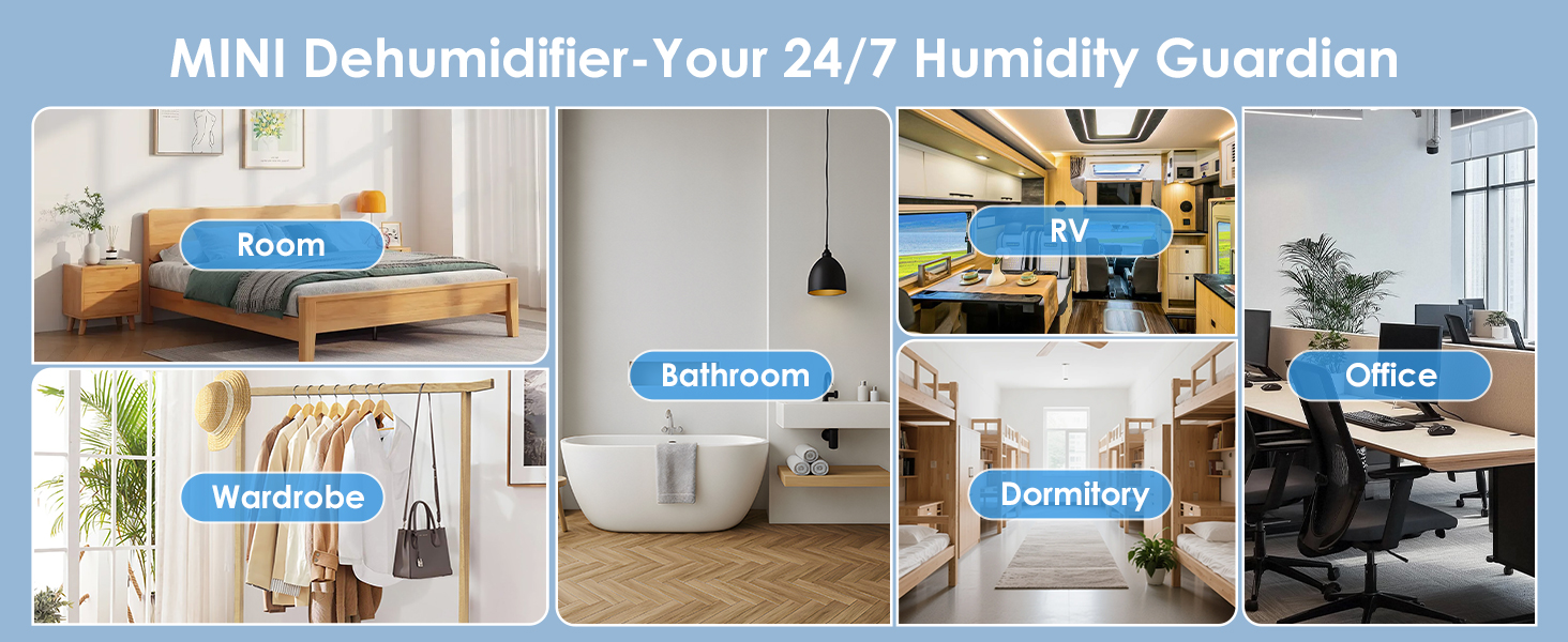 Електричний осушувач повітря 1,8L, 2 режими, таймер, LED, для ванної, спальні, гуртожитку 1800 мл