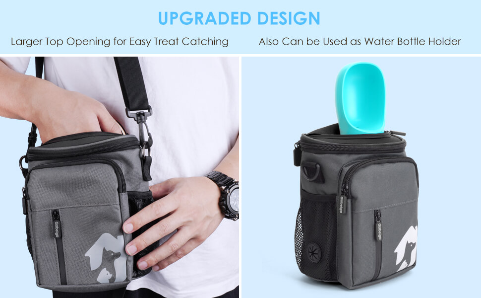 Набір для прогулянки з собакою: ласощі Hundeleckerlis, кликер для тренувань, поясна сумка з дозатором кульок для прибирання (сірий/чорний)