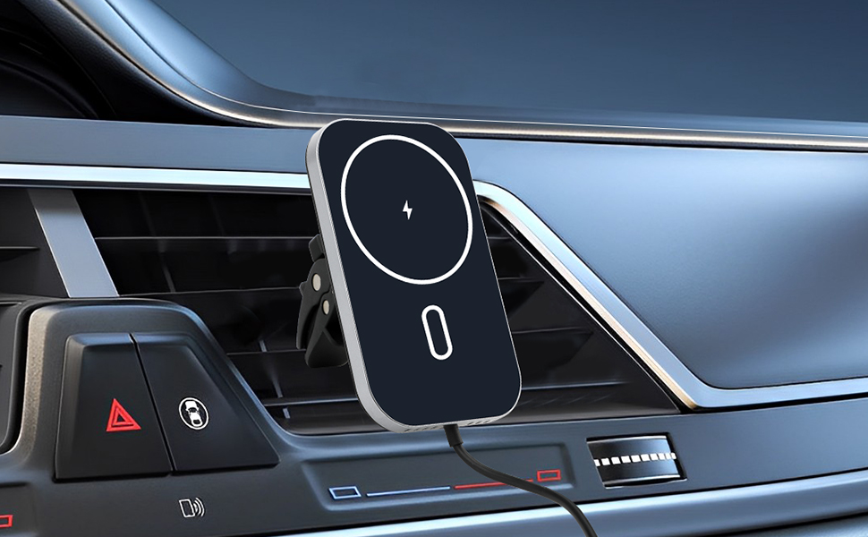 Автомобільний зарядний пристрій MagSafe 15W: бездротова підставка-тримач для iPhone 16/15/14/13/12 Pro Max