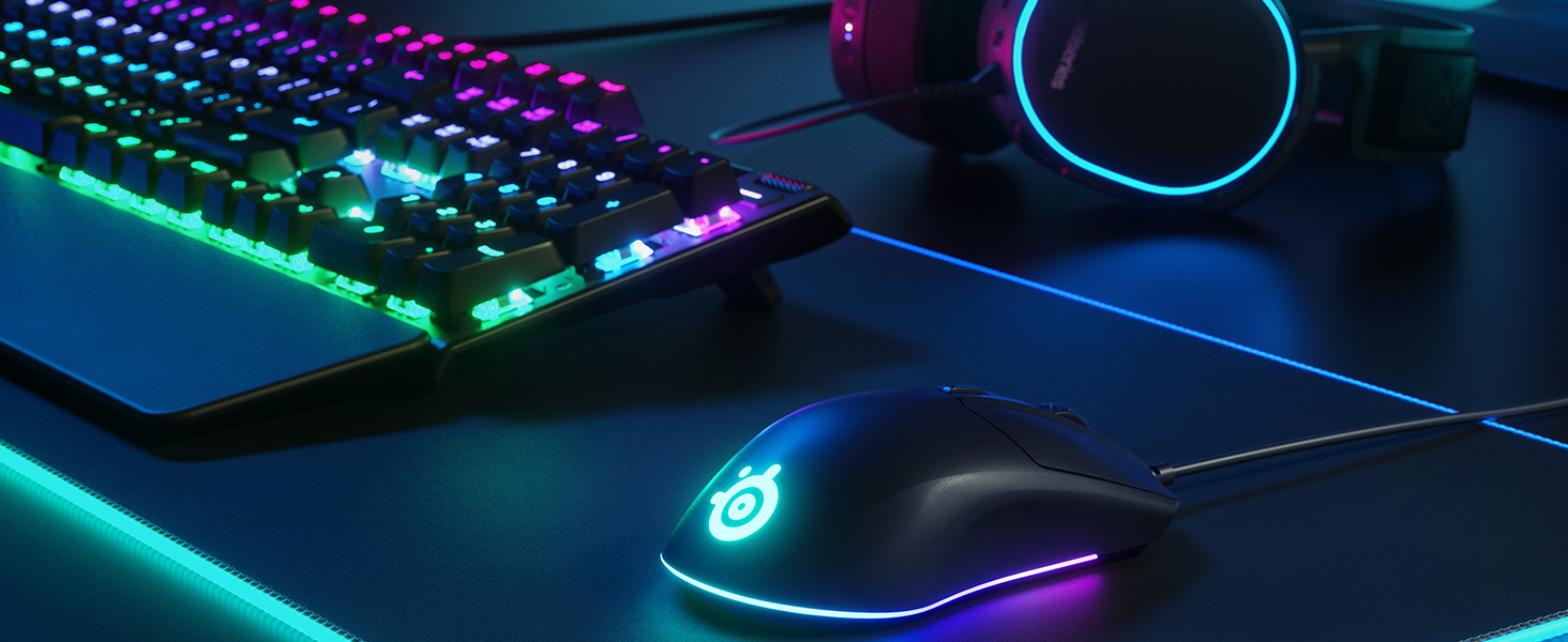 SteelSeries Apex 7 - Механічна ігрова клавіатура з OLED дисплеєм - Червоні перемикачі - Розкладка DE (QWERTZ)