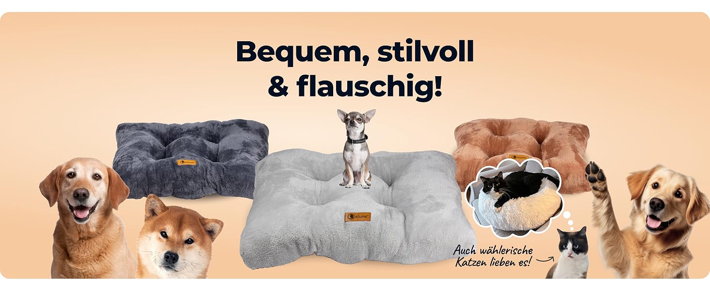 Belune® Делюкс подушка для собак [Світло-сірий, L (130x80x15 см)] - миється, ліжко для великих собак, подушка для собак великих порід світло-сіра L (130x80x15 см)