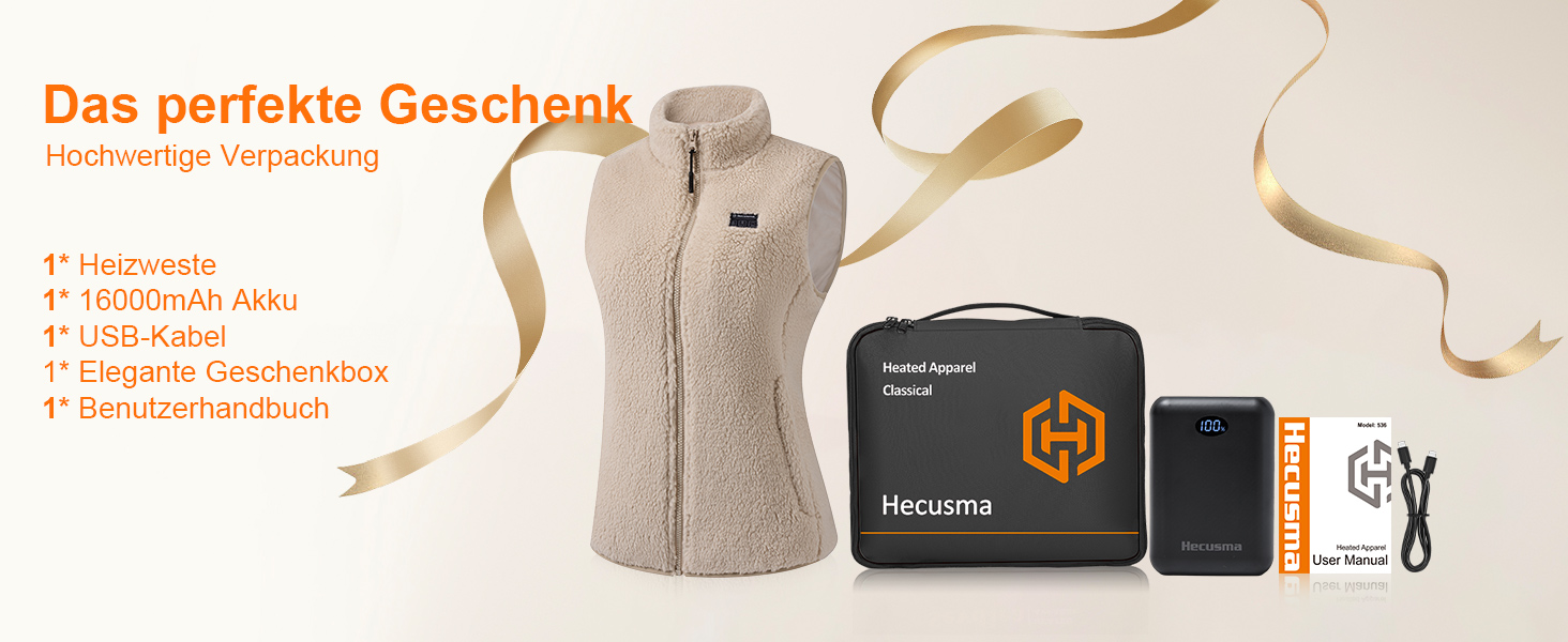 Електрична гріюча жилетка Daen з акумулятором 16000mAh, Sherpa, флісова жилетка для активного відпочинку та катання на лижах (XS, Хакі)