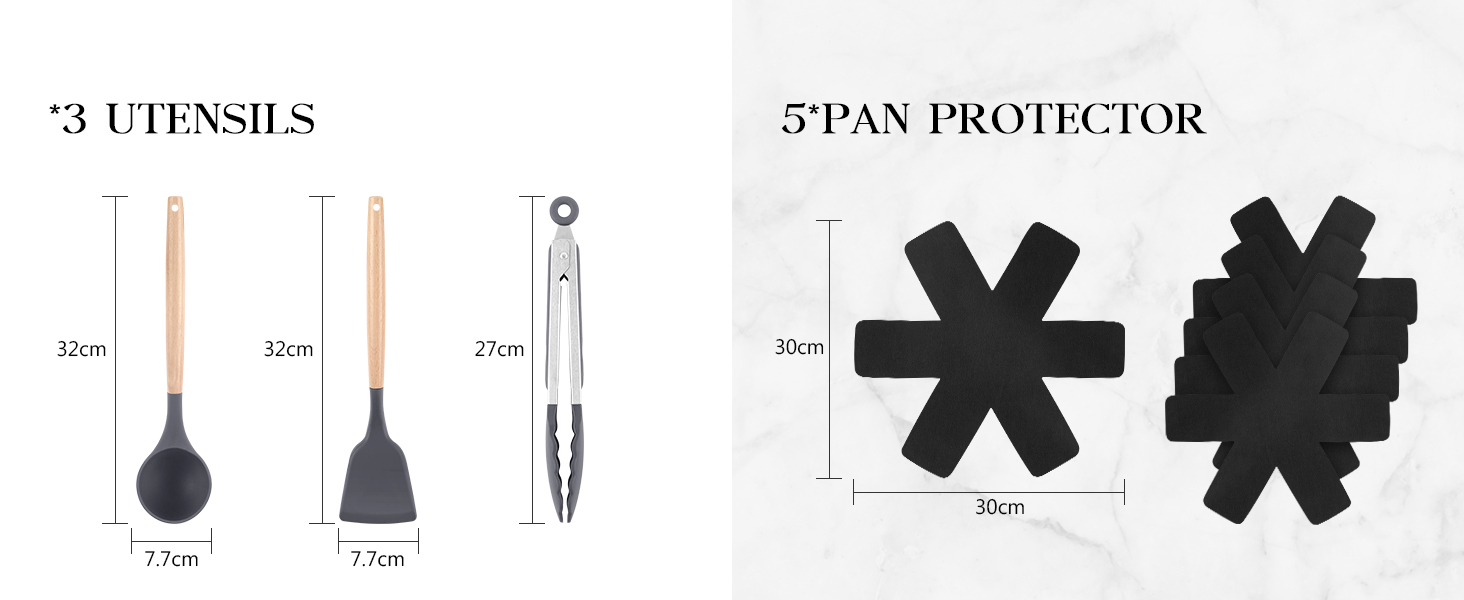 Набір посуду GiPP 17 предметів: каструлі та сковороди з антипригарним покриттям, сірий колір