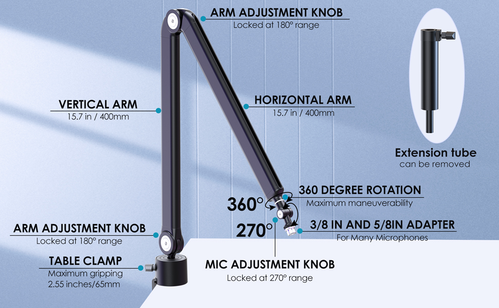 Кріплення для мікрофона YOUSHARES A-Universal (сумісний з Seiren Mini, V3 Mini/Chroma, Razer Seiren V2 X/Pro, Seiren X)
