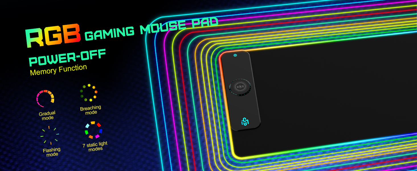 Ігровий килимок для миші RGB з бездротовою зарядкою Qi 15W, 800x350x4мм, 10 режимів підсвічування, швидка зарядка 10W для iPhone та навушників, водонепроникний, протиковзаючий (Чорний-Max)