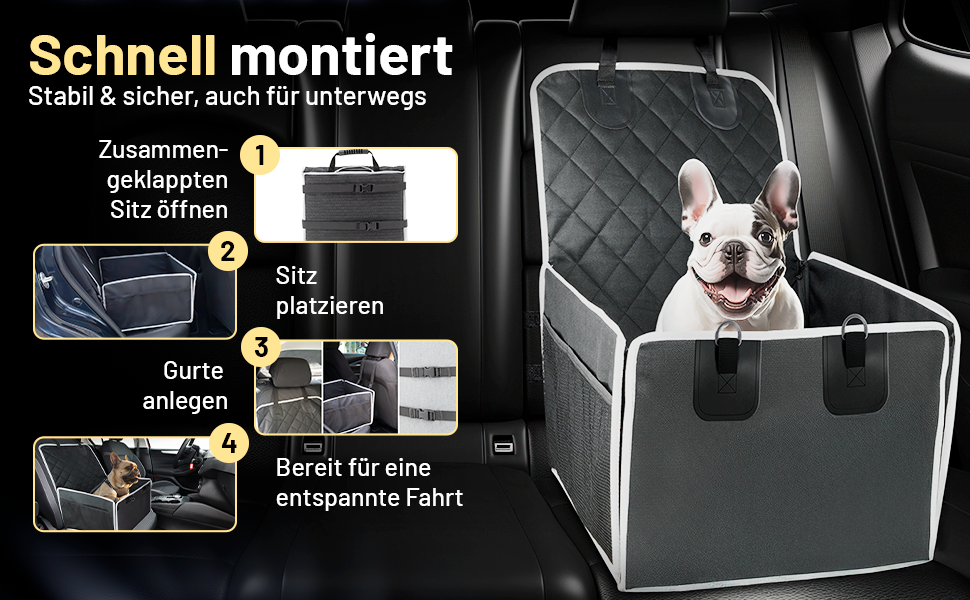 Автомобільний лежак для собак: безпечний, водовідштовхувальний, з посиленими стінками, сертифікований TÜV