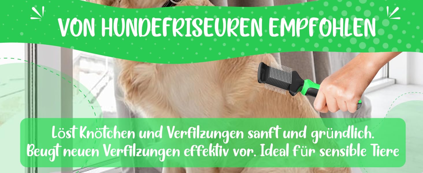 Зубна щітка для собак та котів з захисними нопочками - видаляє підшерсток, ковтуни та вузли. Ідеально для довгошерстих порід, таких як кокапу, пудель. Щітка для щоденного догляду за шерстю, розмір M-L. Зубна щітка 2.0 велика