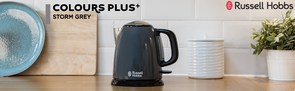 Електричний чайник Russell Hobbs 1.0л Colours+ з нержавіючої сталі (2400W, швидке кип'ятіння, фільтр від накипу, індикатор рівня води, компактний)