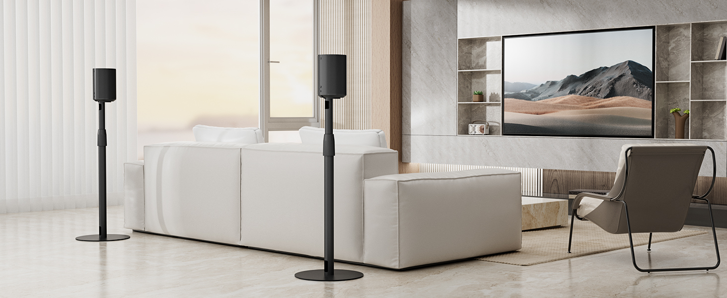 Підлогові стійки для колонок, сумісні з SONOS Era 300 та Era 100, чорні, 2 шт. (до 108 см, 5 кг)