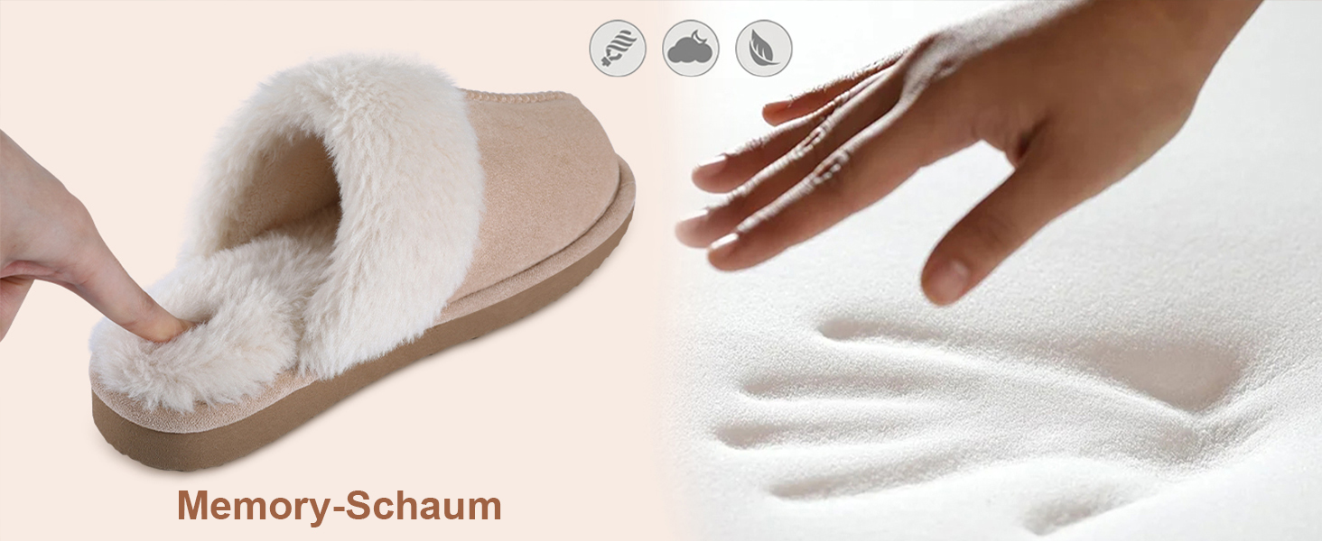 Жіночі халапи Litfun: теплі плюшеві тапочки з замшею та меморі-піною, з штучним хутром, для дому та вулиці, 38/38.5 EU, колір каштановий