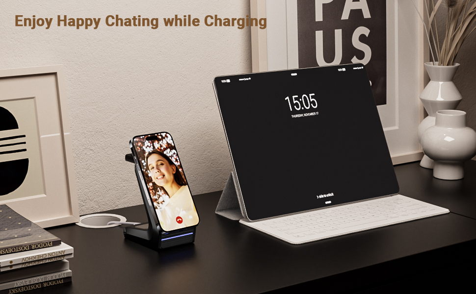 Станція бездротової зарядки 3-в-1 для Apple: iPhone, AirPods, Apple Watch (15W, MagSafe, чорний)