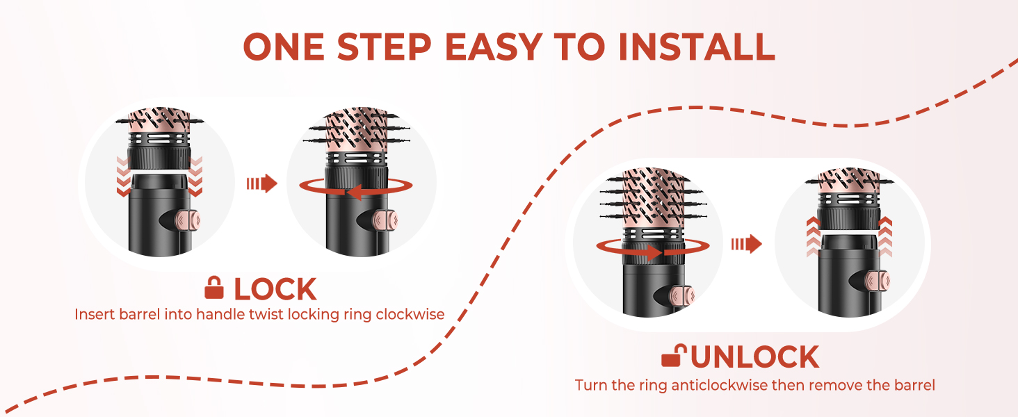 Мультистайлер для волосся 5 в 1: фен-щітка, плойка, об'єм, локони, 1000W, золото