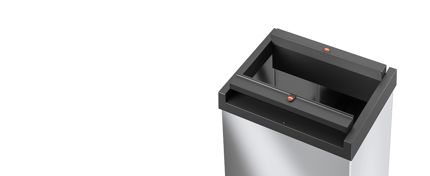 Відро для сміття Hailo Big-Box Swing XL 52 л, сталевий, самозакривний, з кріпленням для мішка, срібний, німецька якість