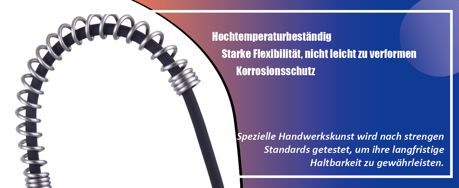 Чорний кухонний змішувач з висувною лійкою, високий поворотний вигин, 2 режими розпилення, нержавіюча сталь, шорстка поверхня