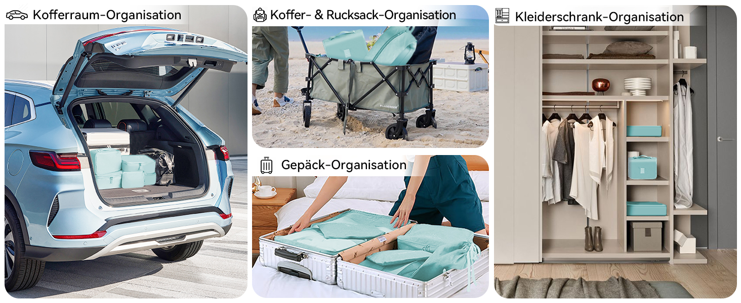 Органайзер для валізи Chijoo (12 шт, чорний) – Набір кубиків для пакування, аксесуари для подорожей