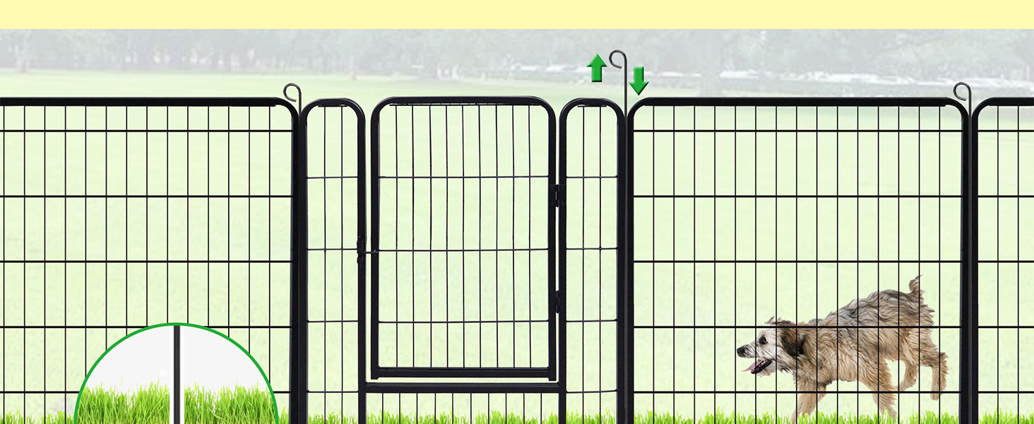 Набір вольєрів для собак SUBTLETY (6 шт.) з дверима та ґрунтовими анкерами. Freilaufgehege, загородження для собак, вольєр для цуценят, портативний вольєр для тварин, для саду та кемпінгу. Стійкий до погодних умов.