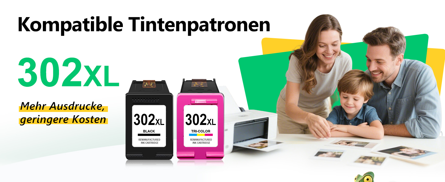 Картриджі для принтера COLORETTO 302 XL для HP Deskjet 3630, 3633 та HP Envy 4520, 4522, збільшений об'єм