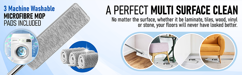 Преміум-набір для миття підлоги SqueezyPeasy з відром: 3-камерна система, 360° обертання, компактний та легкий