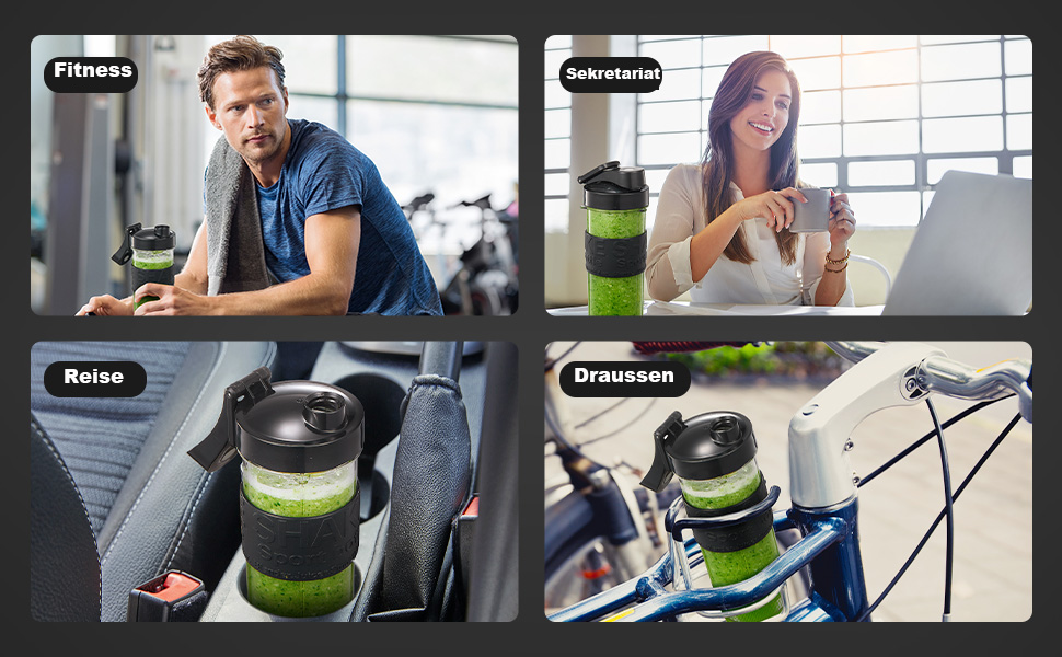 Блендер HOUSNAT Smoothie Maker To Go: портативний, 500W, з пляшкою 570мл, нержавіюча сталь, BPA-free, для смузі та напоїв