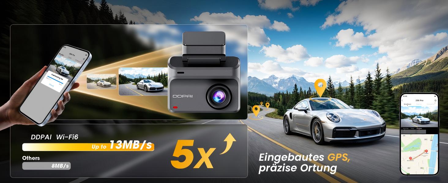 Автомобільний відеореєстратор DDPAI Z50 Pro 4K+1080P (передній та задній), 3