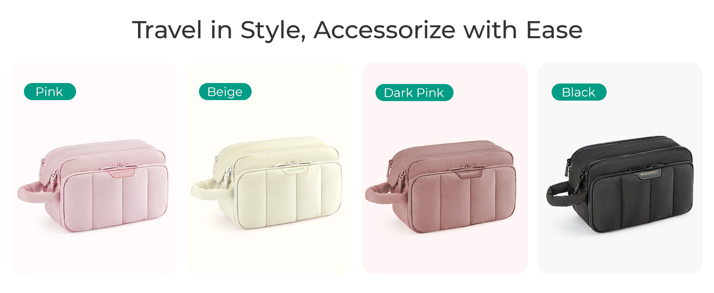 BAGSMART Косметичка для подорожей, органайзер для макіяжу та туалетних аксесуарів, чорна