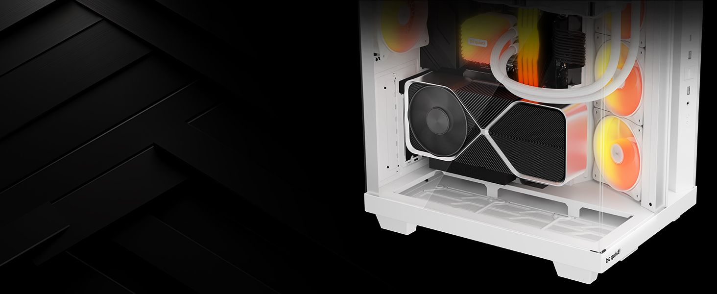 Корпус ПК be quiet! Light Base 500 LX: повністю скляна передня та бічна панелі, Dual Chamber, 4 вентилятори Pure Wings 3 PWM, без RGB, задній порт