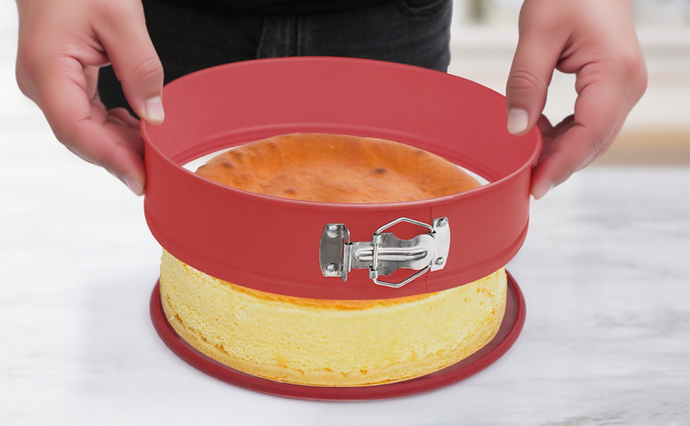 Форма для випічки Hikaproligt з нержавіючої сталі, діаметр 26 см, кругла, з антипригарним покриттям та захистом від протікання, знімний дно, для чізкейків та тортів