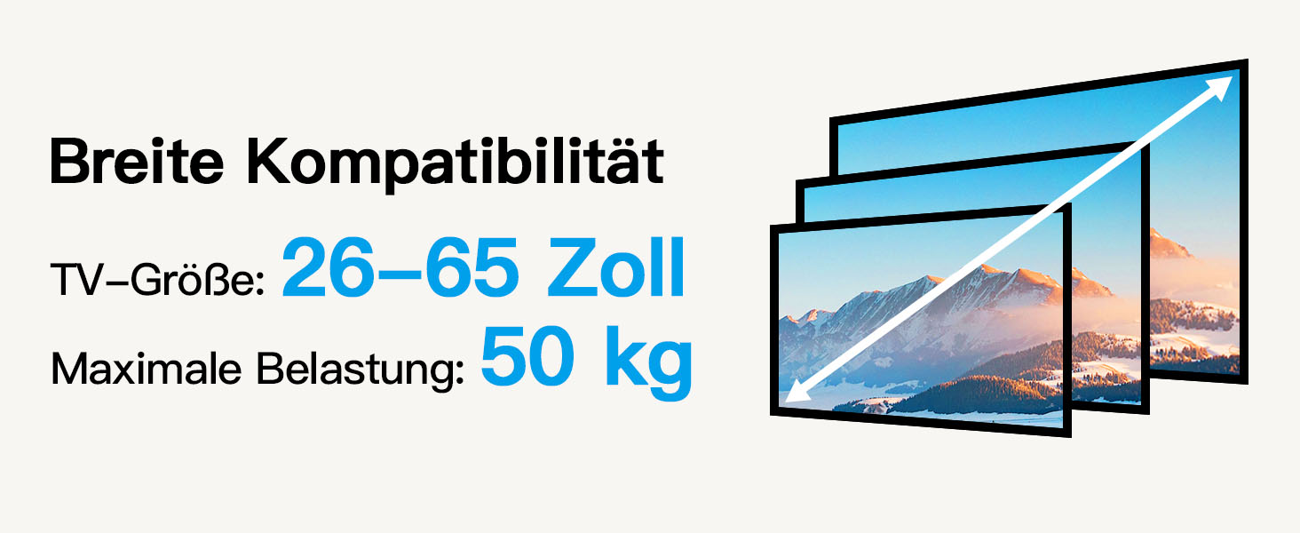 Full-Motion TV Ceiling Mount - Tilting and Swiveling, Adjustable for 26-65 inch Screens, 50kg Capacity, VESA 400x400mm