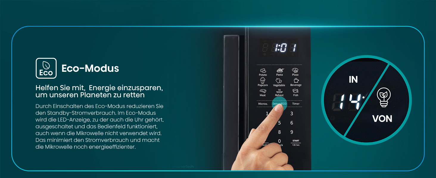 Мікрохвильова піч Hisense H20MOBS4HI 20 л, 700 Вт, InverterTech, керамічне покриття, чорна