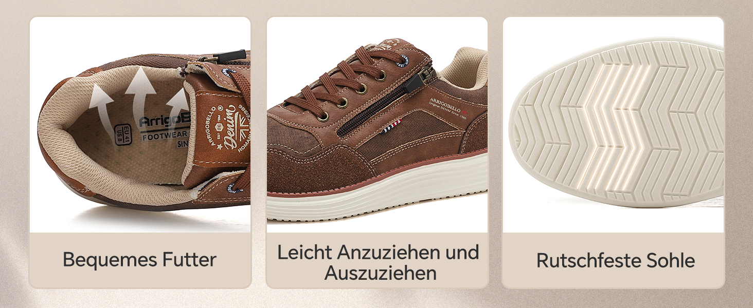 ARRIGO BELLO Чоловічі кросівки для активного відпочинку: легкі, зручні, для туризму та бігу. Розміри 41-46, колір: коричневий