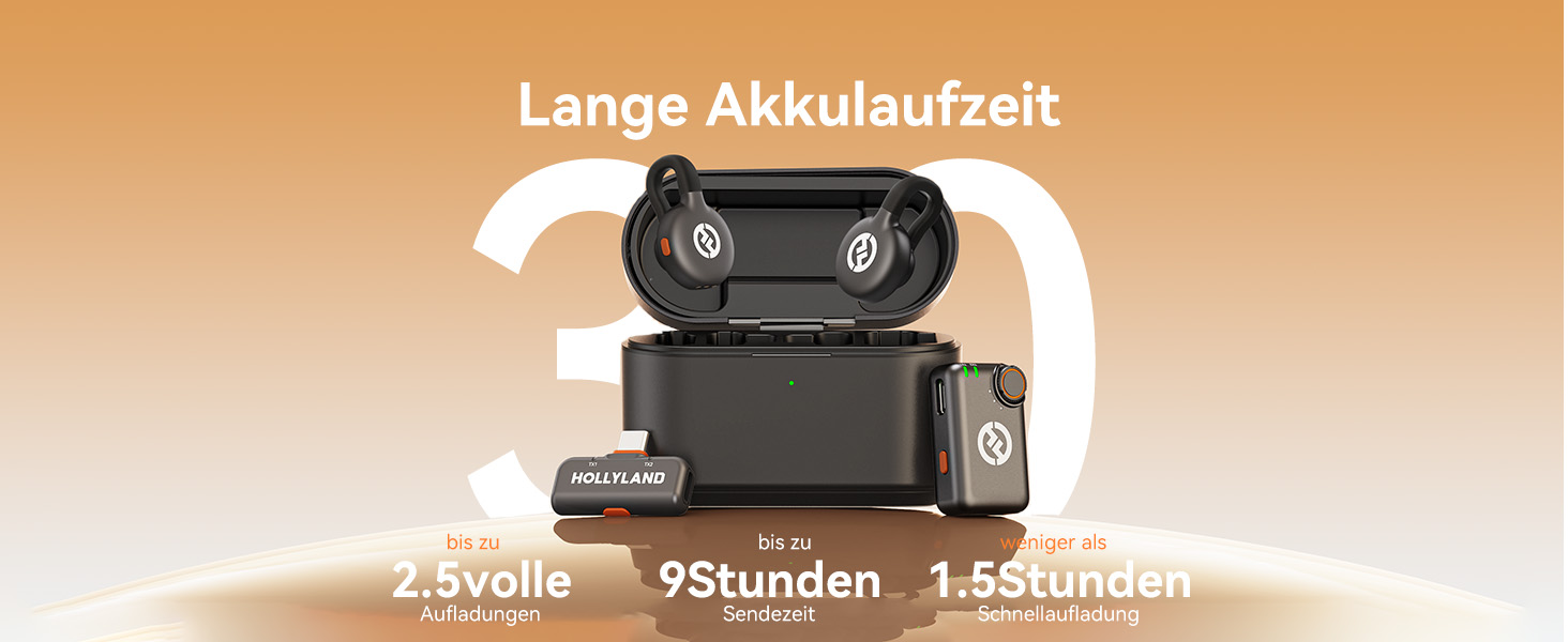 Hollyland Lark M2S Бездротовий мікрофон-лапка з USB-C для iPhone 15/16 та Android, кліпса Titan, Plug-and-Play, шумозаглушення, 300 м радіус дії, 27 годин роботи від акумулятора для Vlogging (2 передавачі + 2 приймачі + зарядний пристрій), Чорний