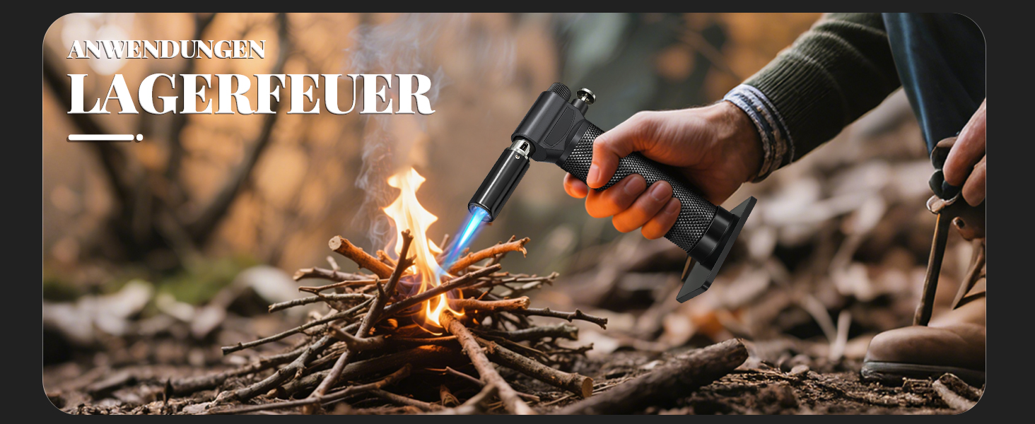 Газовий запальник для кухні з регульованим полум'ям Jet, одноручний, для приготування їжі, грилю, паяння (без газу), Zq1-bk