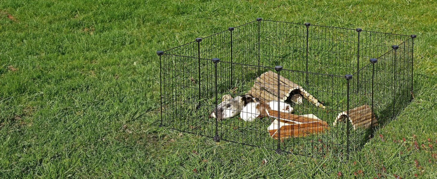 Вольєр для кроликів Lionto: міцний метал, 144x74x46 см, розширюваний, просте збирання та чистка, для дому та вулиці