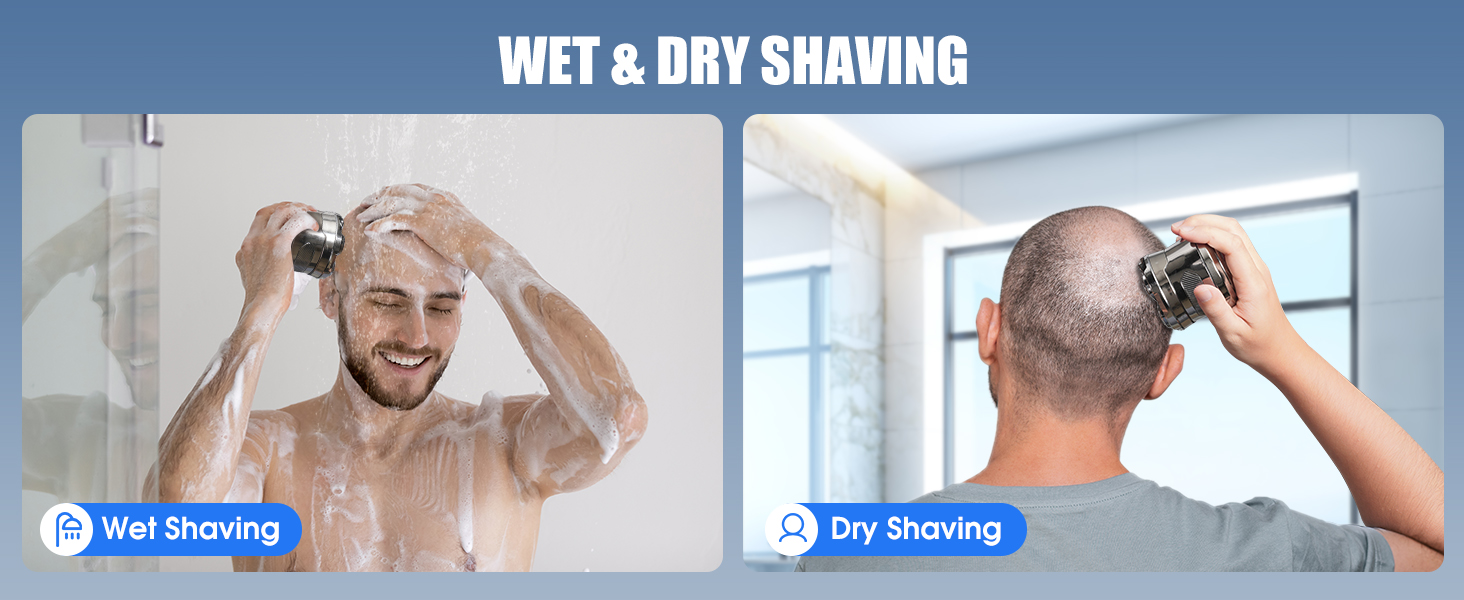 Електричний голковий бритва RealPlus для чоловіків з гладкою головою, IPX7 водонепроникний, з LED-дисплеєм, USB-C, час роботи 150 хв