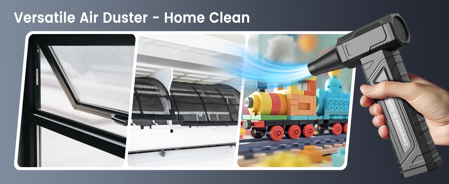 Електричний пилодув для ПК та приміщень - Air Duster 200000 RPM, 4-рівні, акумуляторний, чорний