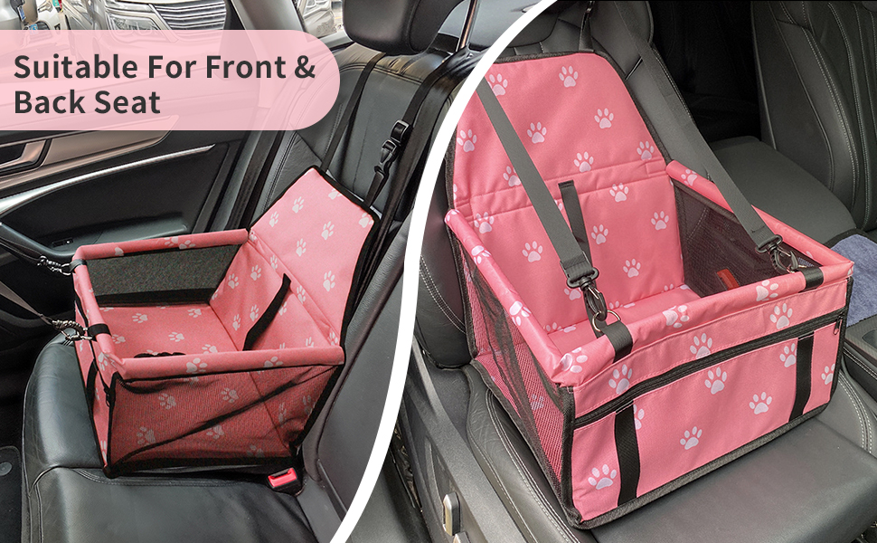 Автомобільний лежак для собак Flagest: зручний, знімний, 40x32x24 см (рожевий)