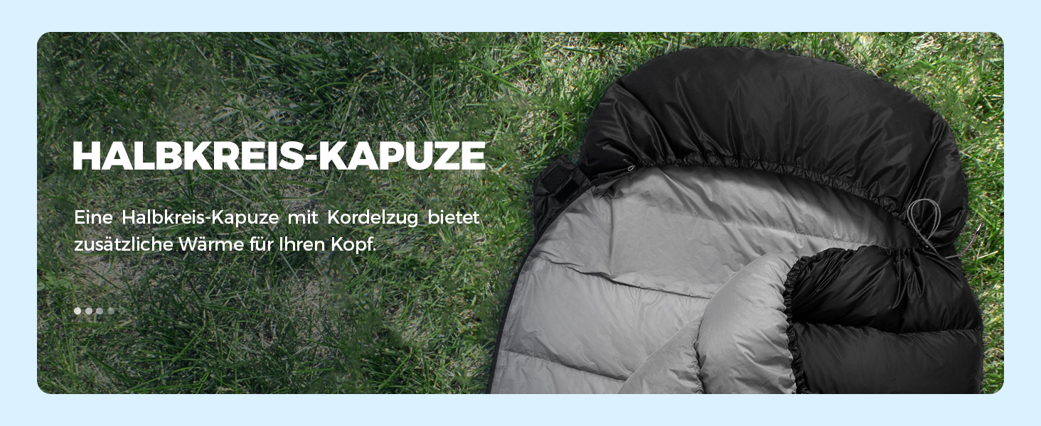 Спальний мішок зимовий Daunenschlafsack Winter: теплий та легкий, 680FP+, 0°C, для дорослих та дітей, підходить для походів, альпінізму та кемпінгу. Чорний колір