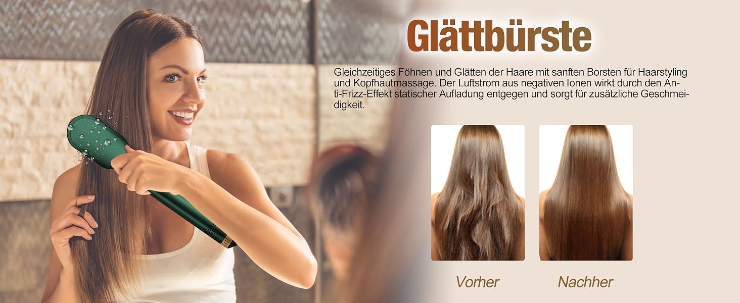 Мультистайлер для волосся 5-в-1 Air Styler 1000W: фен-щітка, автоматичний локон, вирівнювач та об'ємний стайлер, зелений