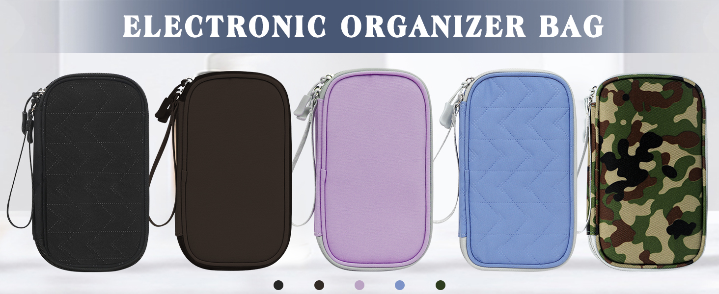 Органайзер для кабелів Skycase: компактна сумка для аксесуарів, USB, Power bank, 19 x 11 x 5.5 см (фіолетовий)