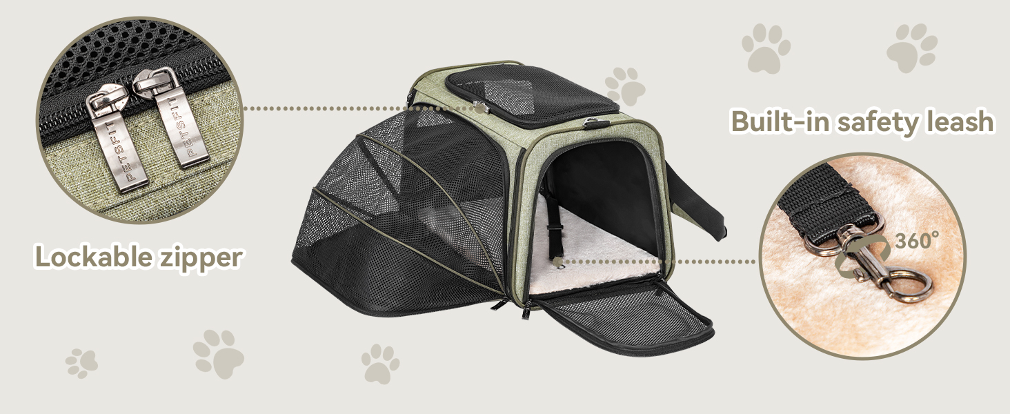 Транспортний бокс для кота/собаки Petsfit - складаний, зелений, M