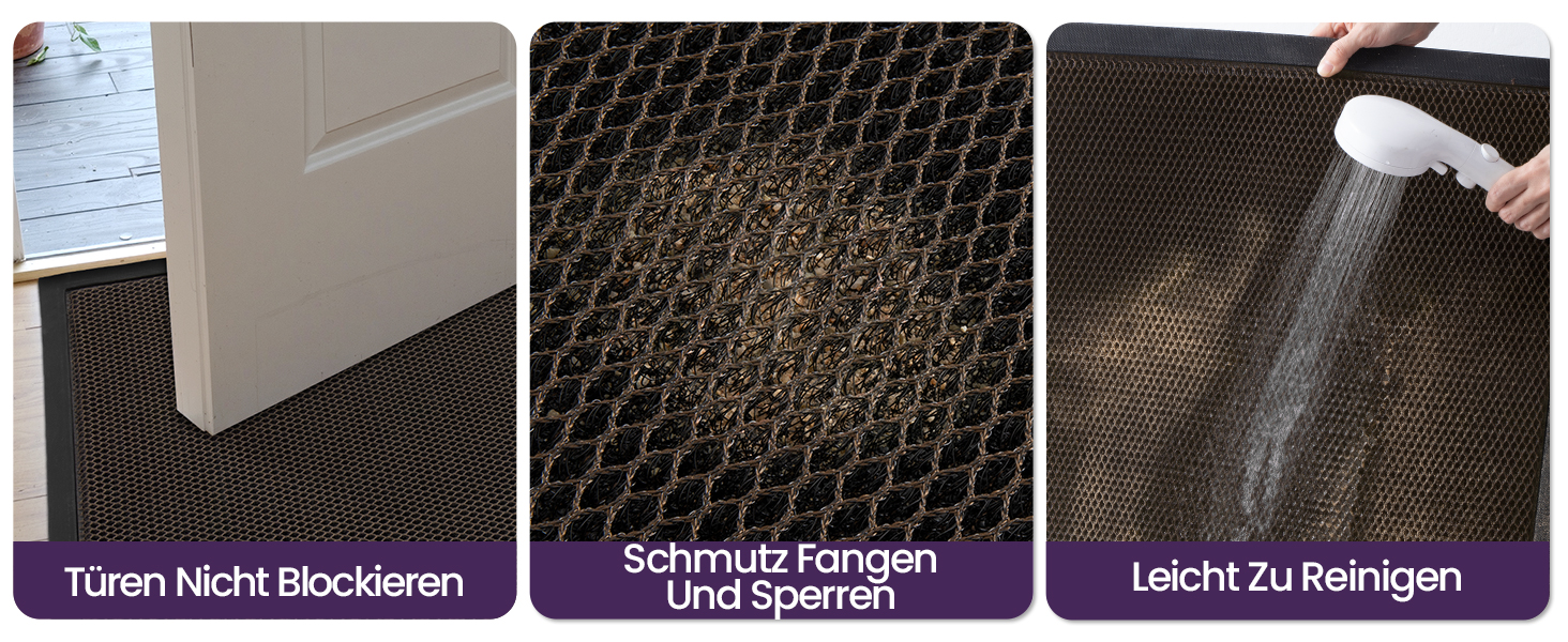 Килимок для дому та вулиці DEXI, водонепроникний, антиковзаючий, 90 x 150 см, коричневий