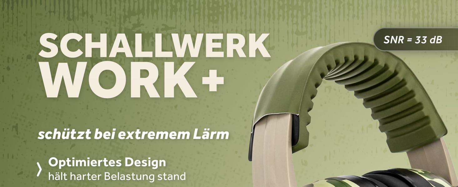 Schallwerk Work+ | Навушники шумозахисні для роботи та повсякденного використання (Камуфляжний зелений)