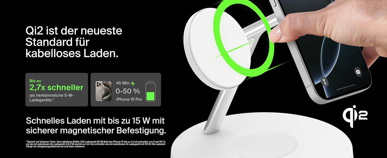 Belkin MagSafe 3-в-1 Бездротова Зарядка 15W для iPhone, Apple Watch та AirPods (Біла) - Сумісна з MagSafe/Qi2