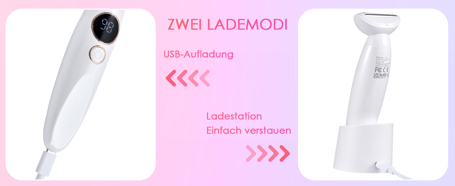 Електричний жіночий епілятор 5-в-1 з 3 насадками для бікіні, обличчя та тіла, водонепроникний (IPX7)