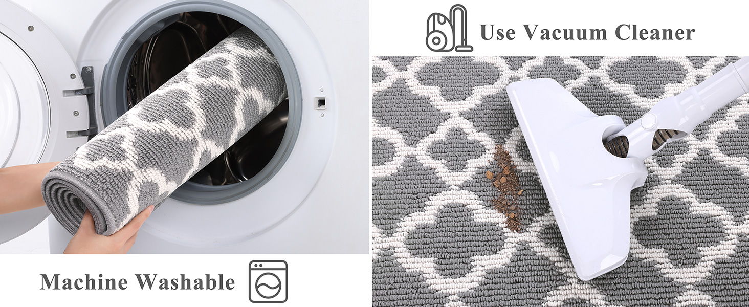 Килимок для підлоги SHACOS з антиковзаючою основою, 50x150 см, сірий - для кухні, вітальні, передпокою