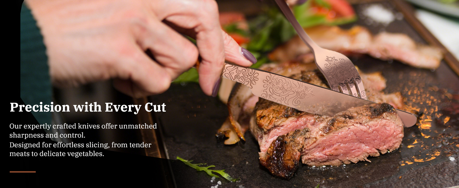 Набір столових приборів Dragon Riot на 6 осіб (30 предметів) з нержавіючої сталі, рожеве золото, для дому/вечірки/ресторану