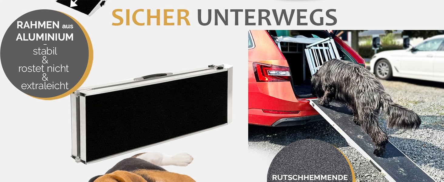 Рампа для собак Petigi - пандус в багажник авто, складаний, алюміній, 244 см