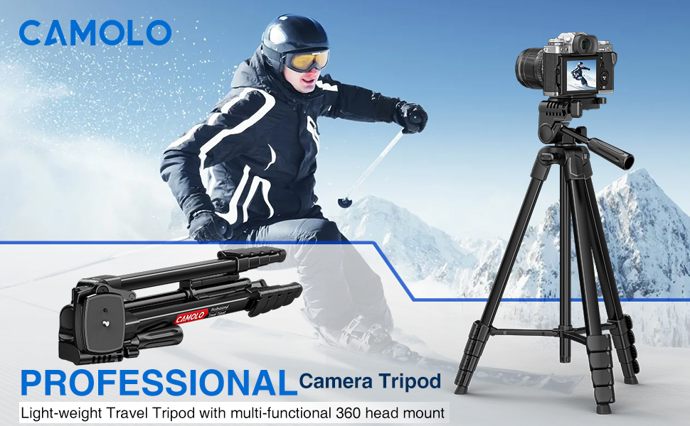 Штатив для камери CAMOLO 67' з сумкою: для фото та відеозйомки, YouTube, Vlogging, DSLR, Android, iPhone